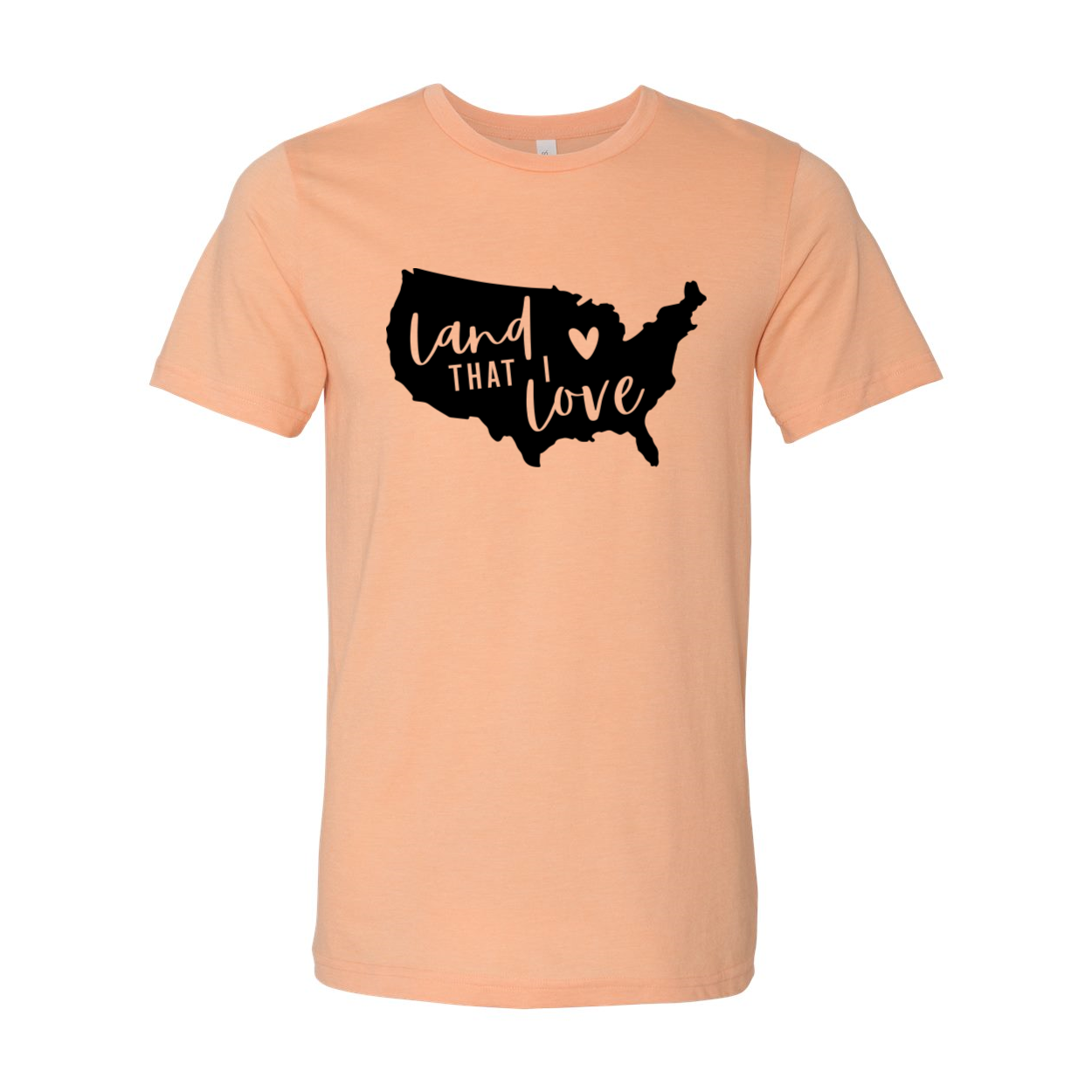 A classic unisex Land That I Love T-shirt made from soft airlume cotton, available in various sizes.