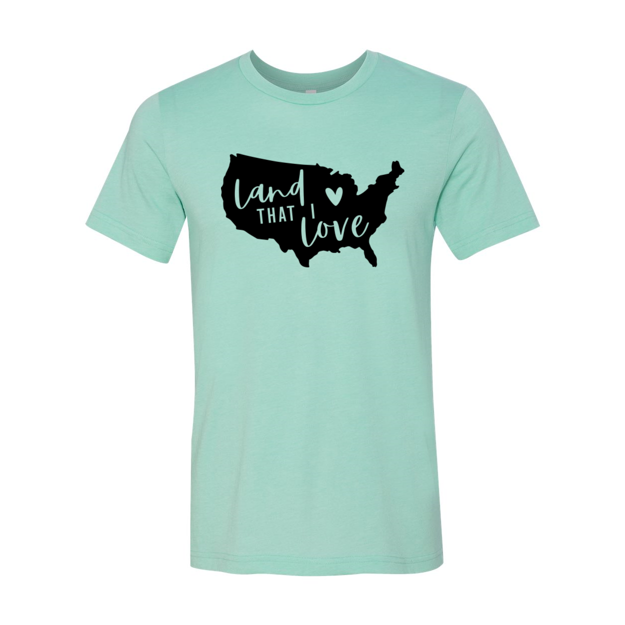 A classic unisex Land That I Love T-shirt made from soft airlume cotton, available in various sizes.