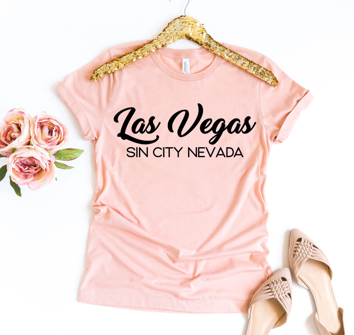 A stylish Las Vegas Shirt made from premium ring spun cotton, featuring a vibrant flex print design.