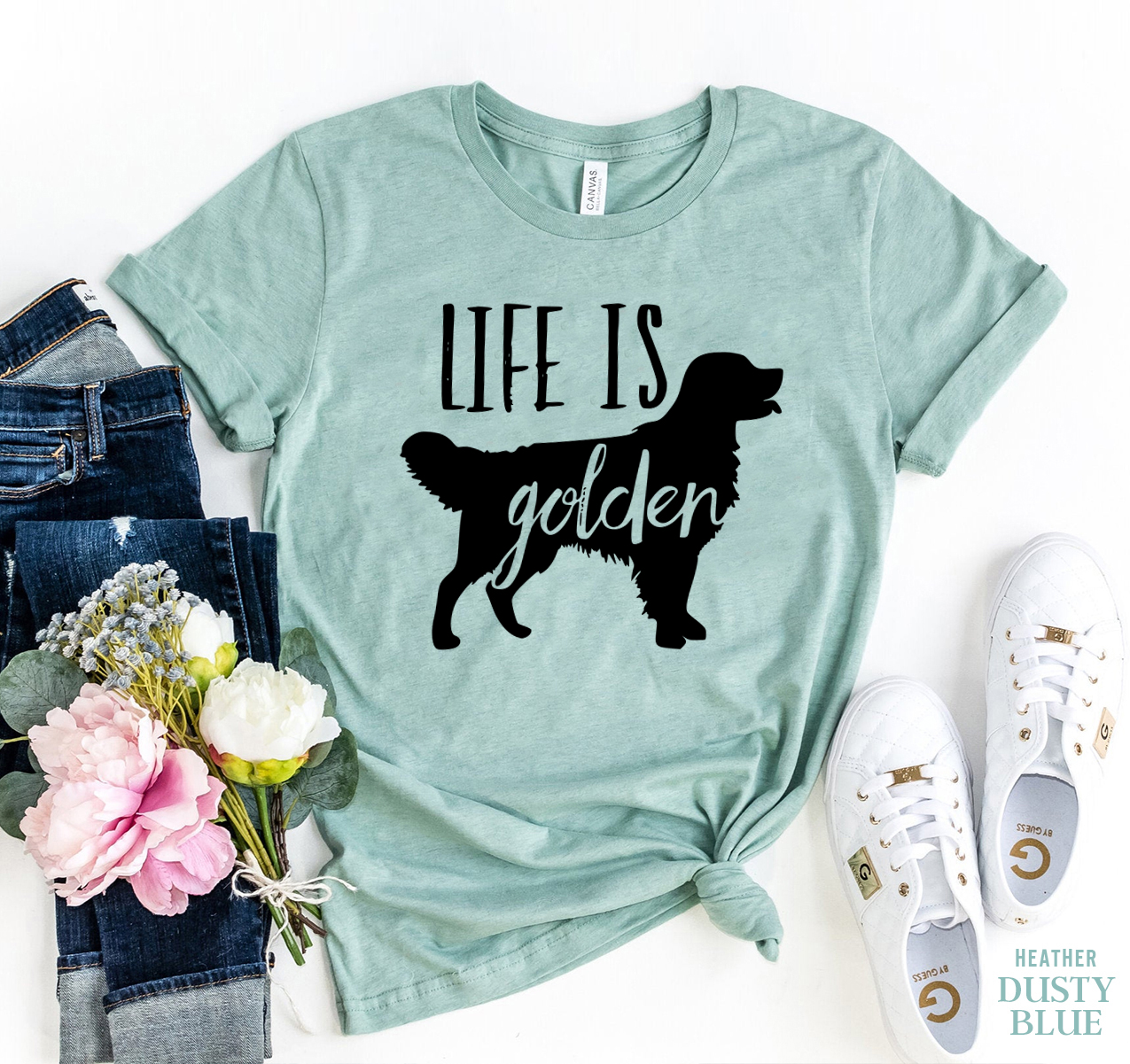 Life Is Golden T-shirt made of premium ring spun cotton with a stylish flex print design.