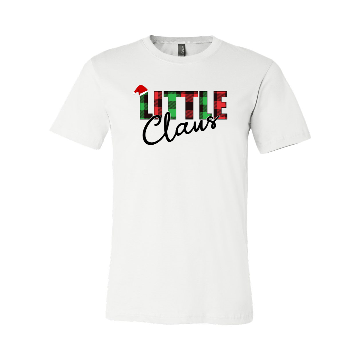 A stylish unisex Little Claus Shirt made from soft ring spun cotton, available in various colors and sizes, featuring a classic crew neck and short sleeves.