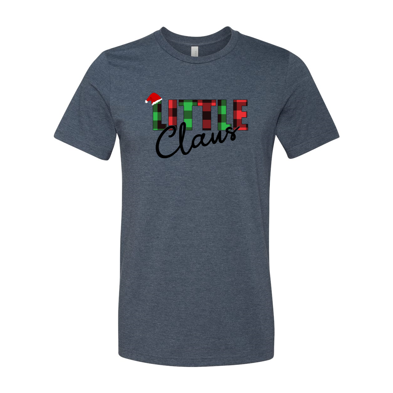 A stylish unisex Little Claus Shirt made from soft ring spun cotton, available in various colors and sizes, featuring a classic crew neck and short sleeves.