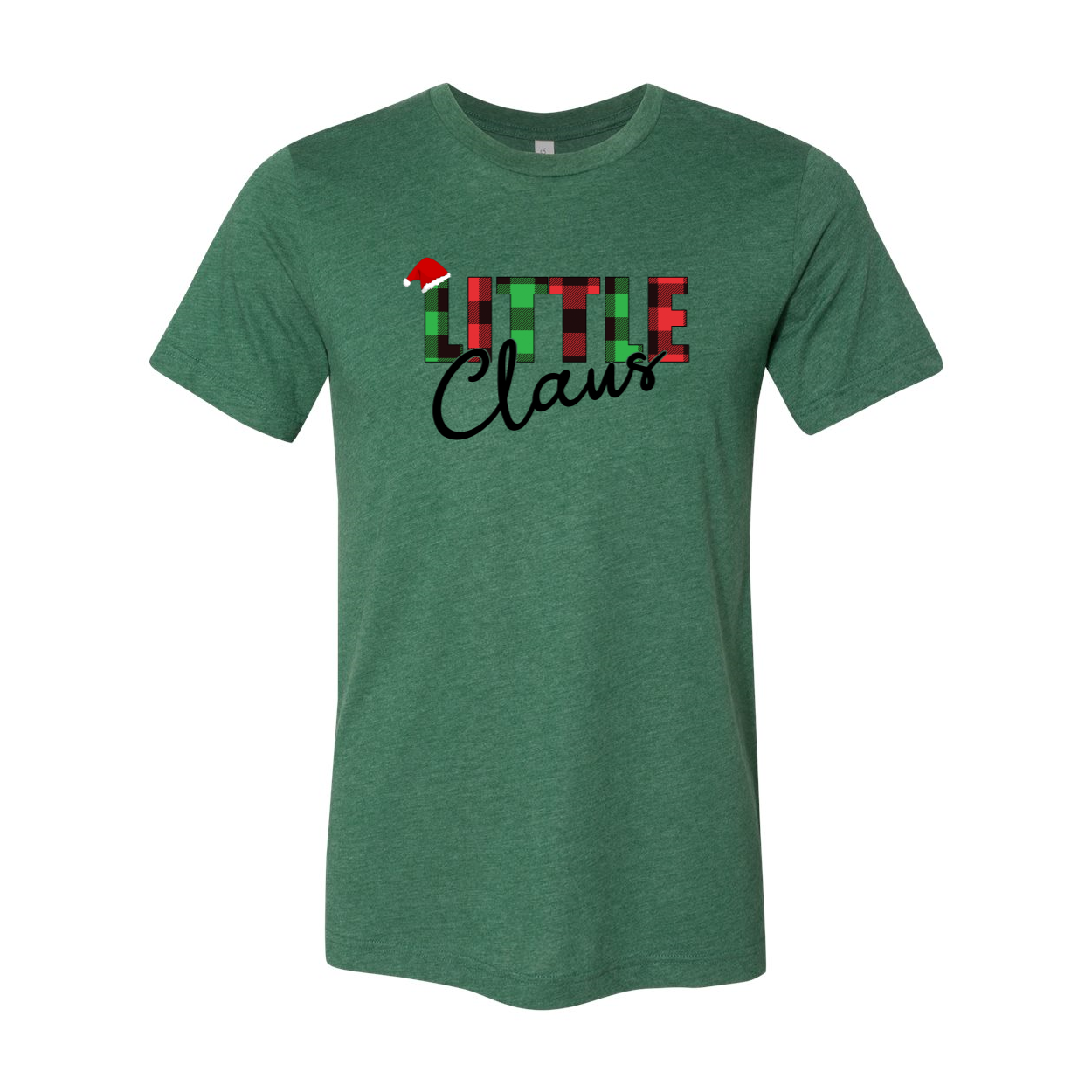 A stylish unisex Little Claus Shirt made from soft ring spun cotton, available in various colors and sizes, featuring a classic crew neck and short sleeves.