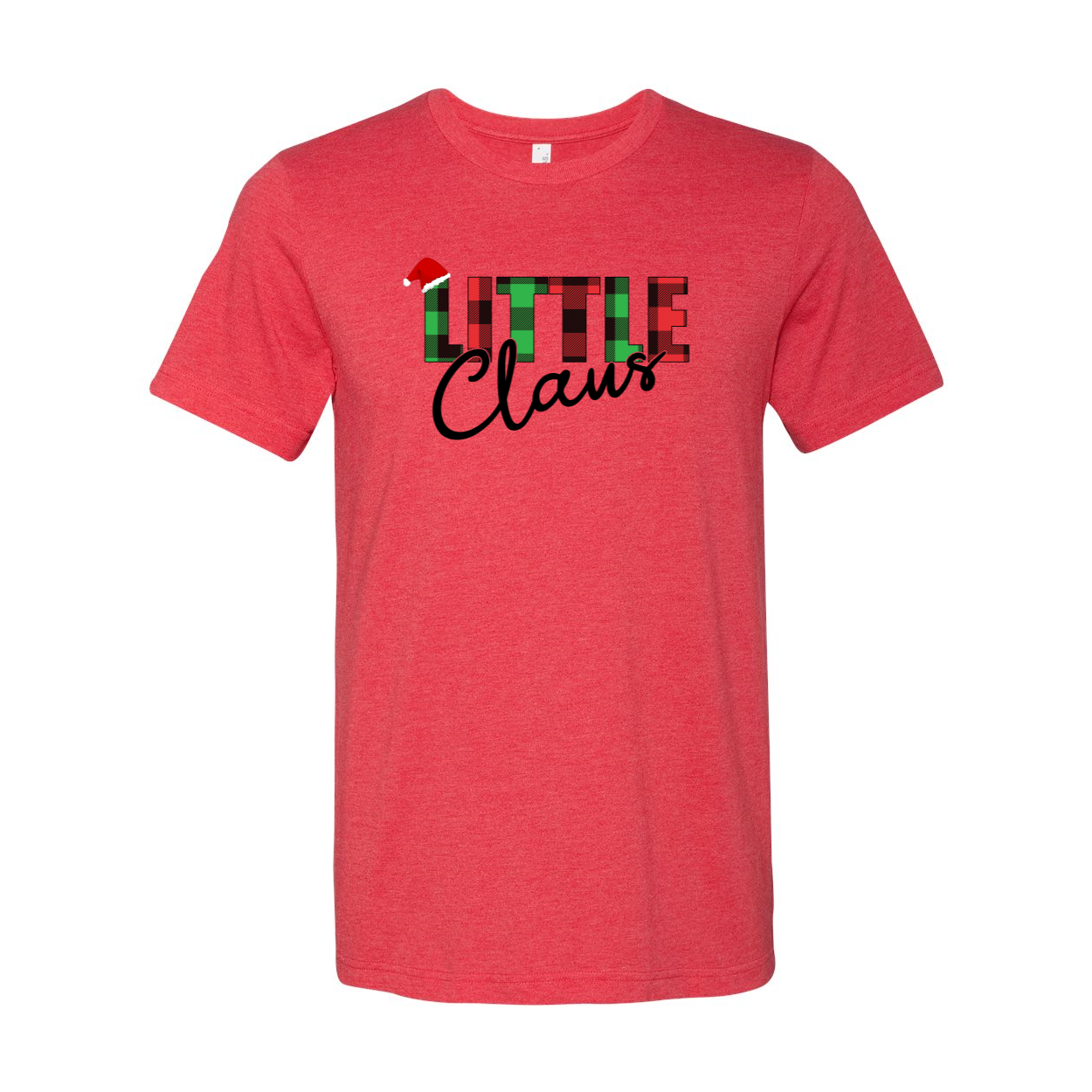 A stylish unisex Little Claus Shirt made from soft ring spun cotton, available in various colors and sizes, featuring a classic crew neck and short sleeves.