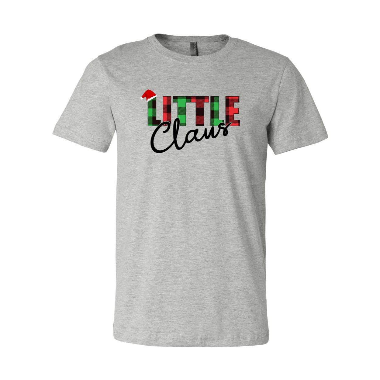 A stylish unisex Little Claus Shirt made from soft ring spun cotton, available in various colors and sizes, featuring a classic crew neck and short sleeves.