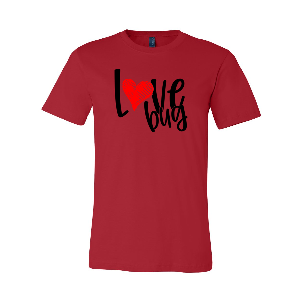 A stylish unisex Love Bug Shirt made from soft ring spun cotton, available in various colors and sizes.