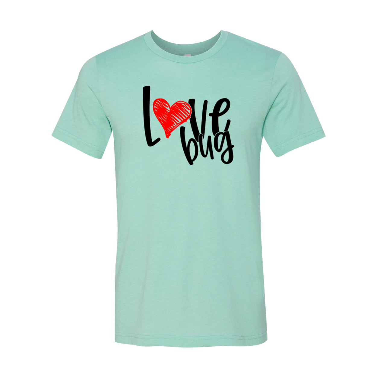 A stylish unisex Love Bug Shirt made from soft ring spun cotton, available in various colors and sizes.