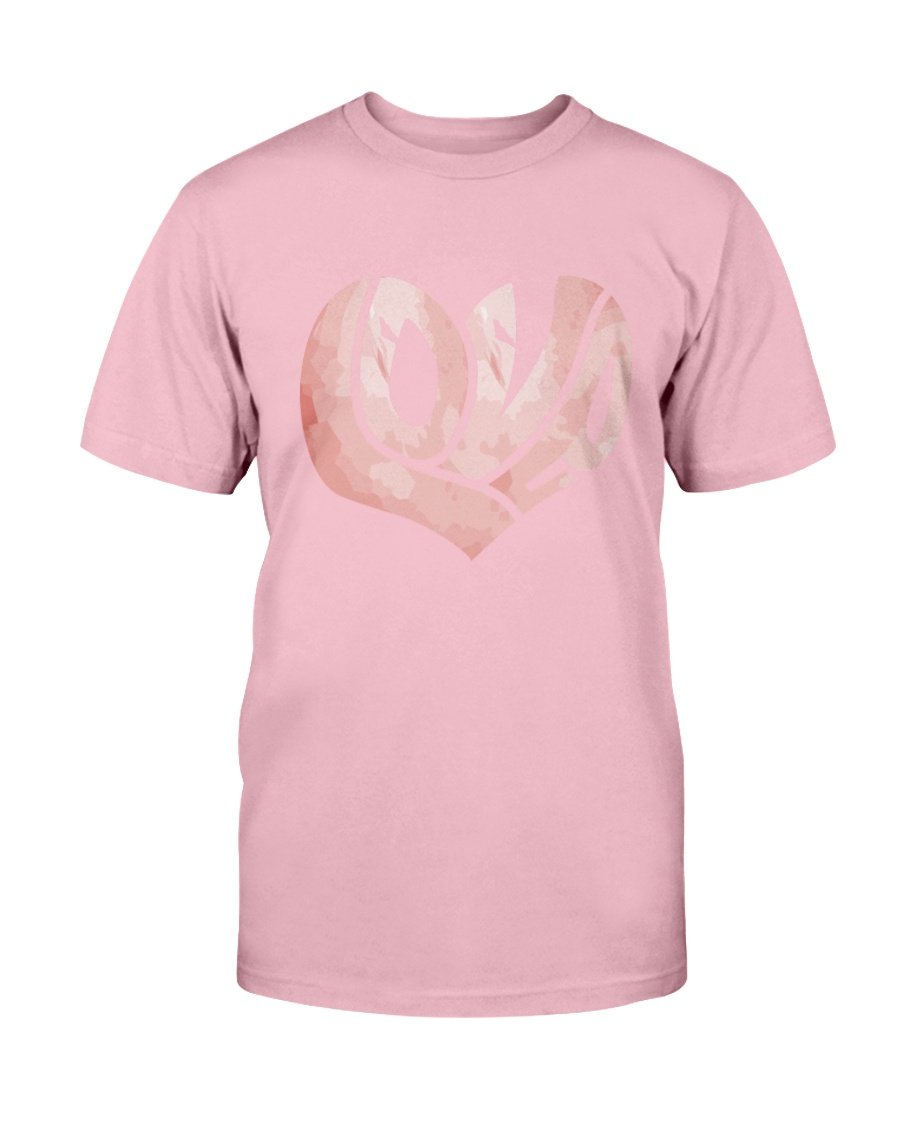 A stylish unisex Love Heart Shirt made from soft ring spun cotton, available in various colors and sizes.