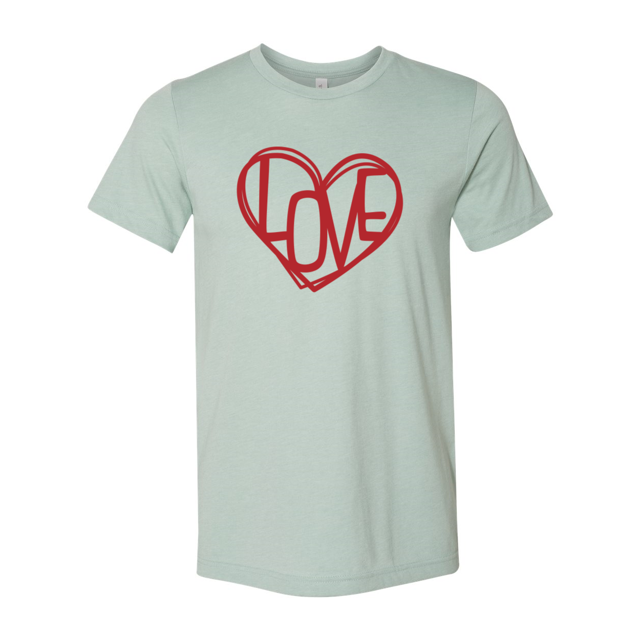 A vibrant Love Heart Shirt displayed in various colors, showcasing its soft fabric and stylish design.