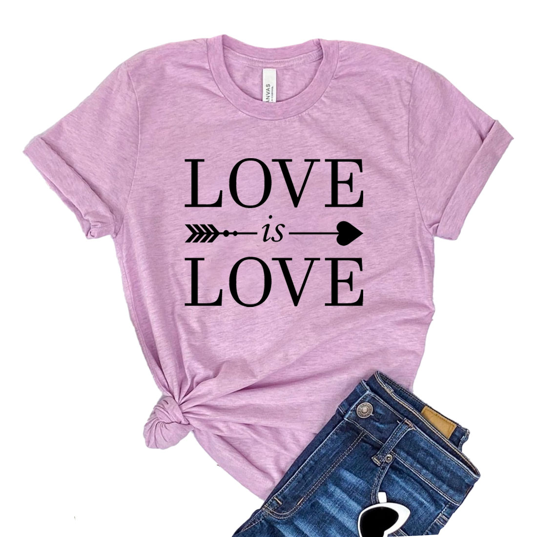 A unisex Love Is Love T-shirt made from soft airlume cotton, featuring a vibrant design promoting love and inclusivity.