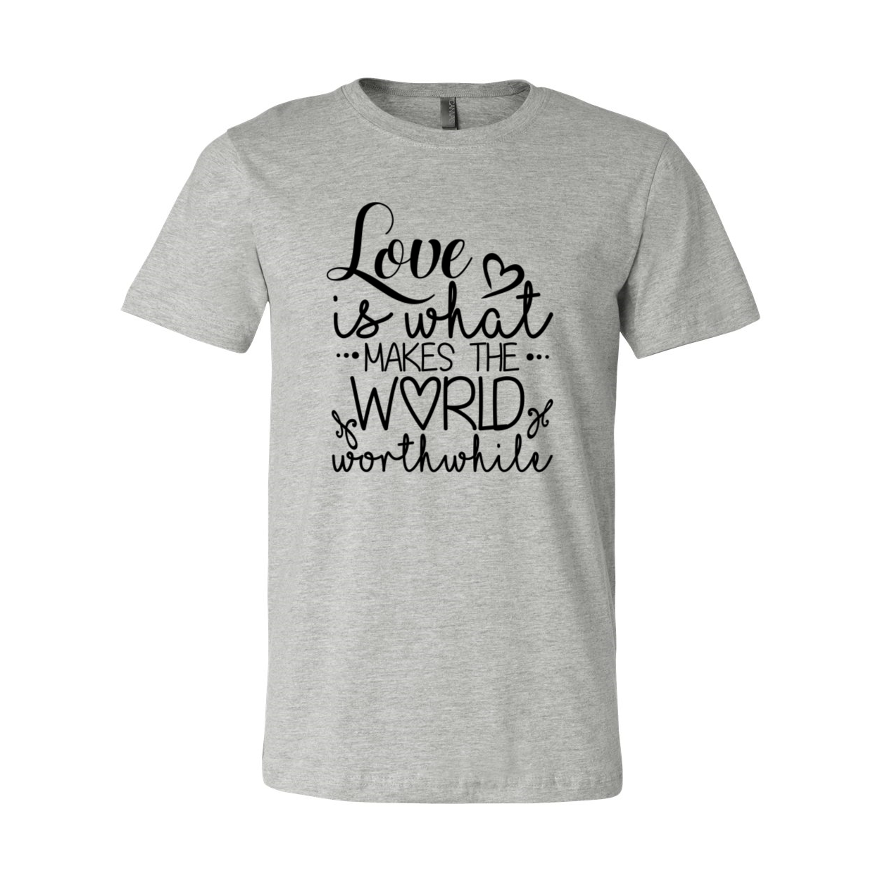 Unisex Love Is What Makes The World Shirt in various colors, showcasing its comfortable fit and high-quality print.