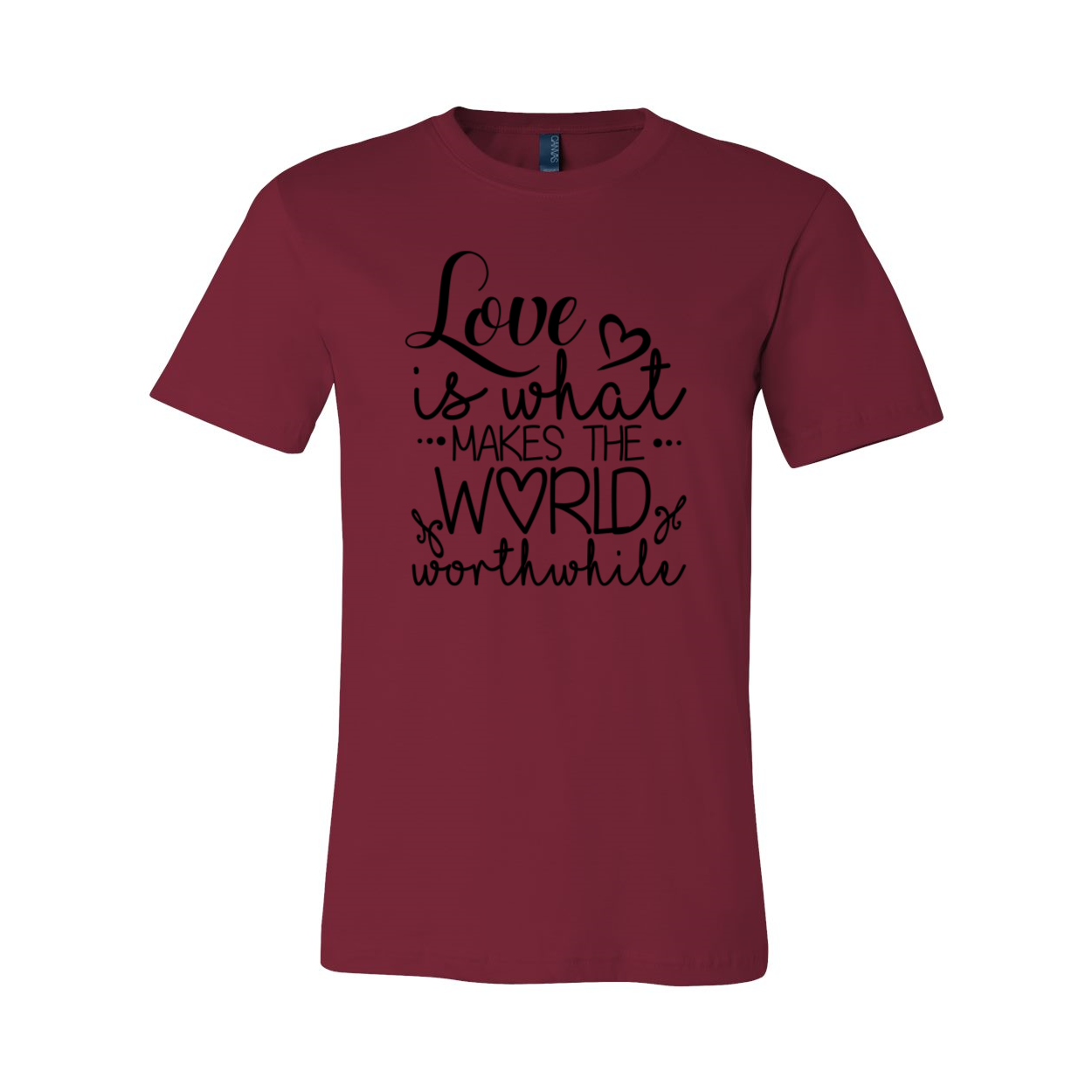 Unisex Love Is What Makes The World Shirt in various colors, showcasing its comfortable fit and high-quality print.