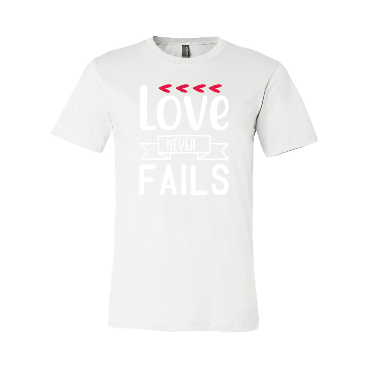 Unisex Love Never Fail Shirt in various colors, showcasing its soft fabric and stylish design.