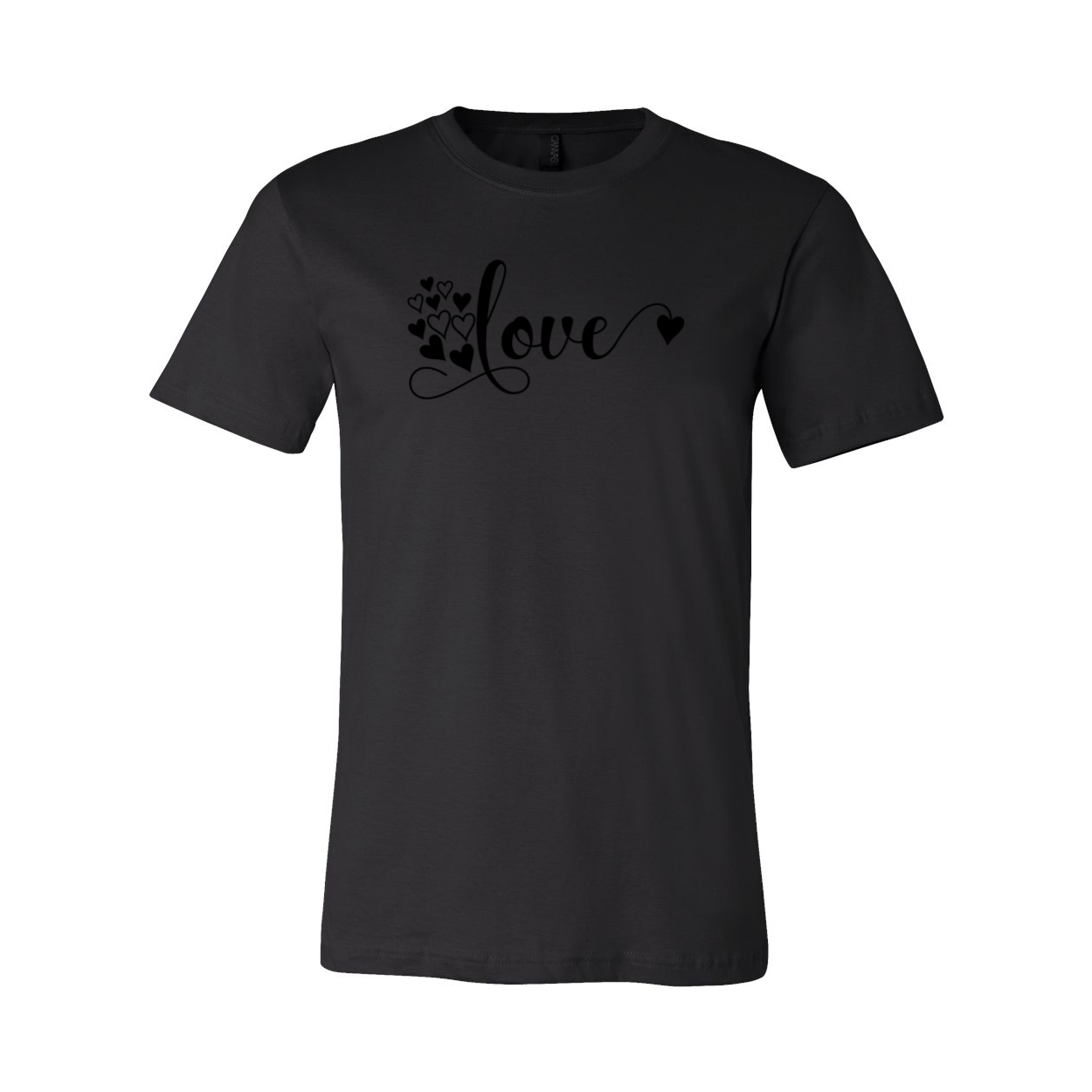 A stylish unisex Love Shirt made from soft ring spun cotton, available in various colors and sizes.