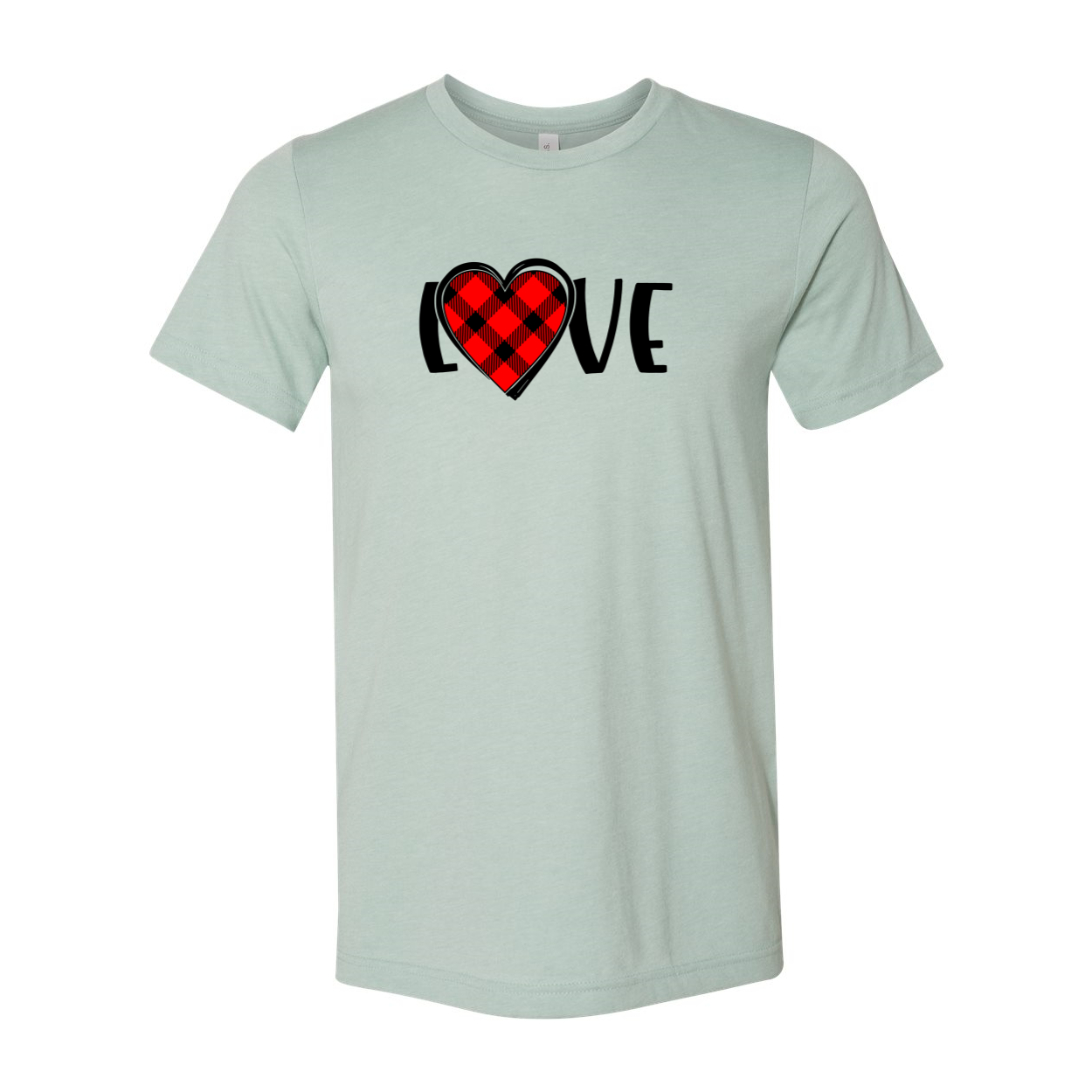 A stylish unisex Love Shirt made from soft ring spun cotton, available in various colors and sizes, featuring a crew neck and short sleeves.