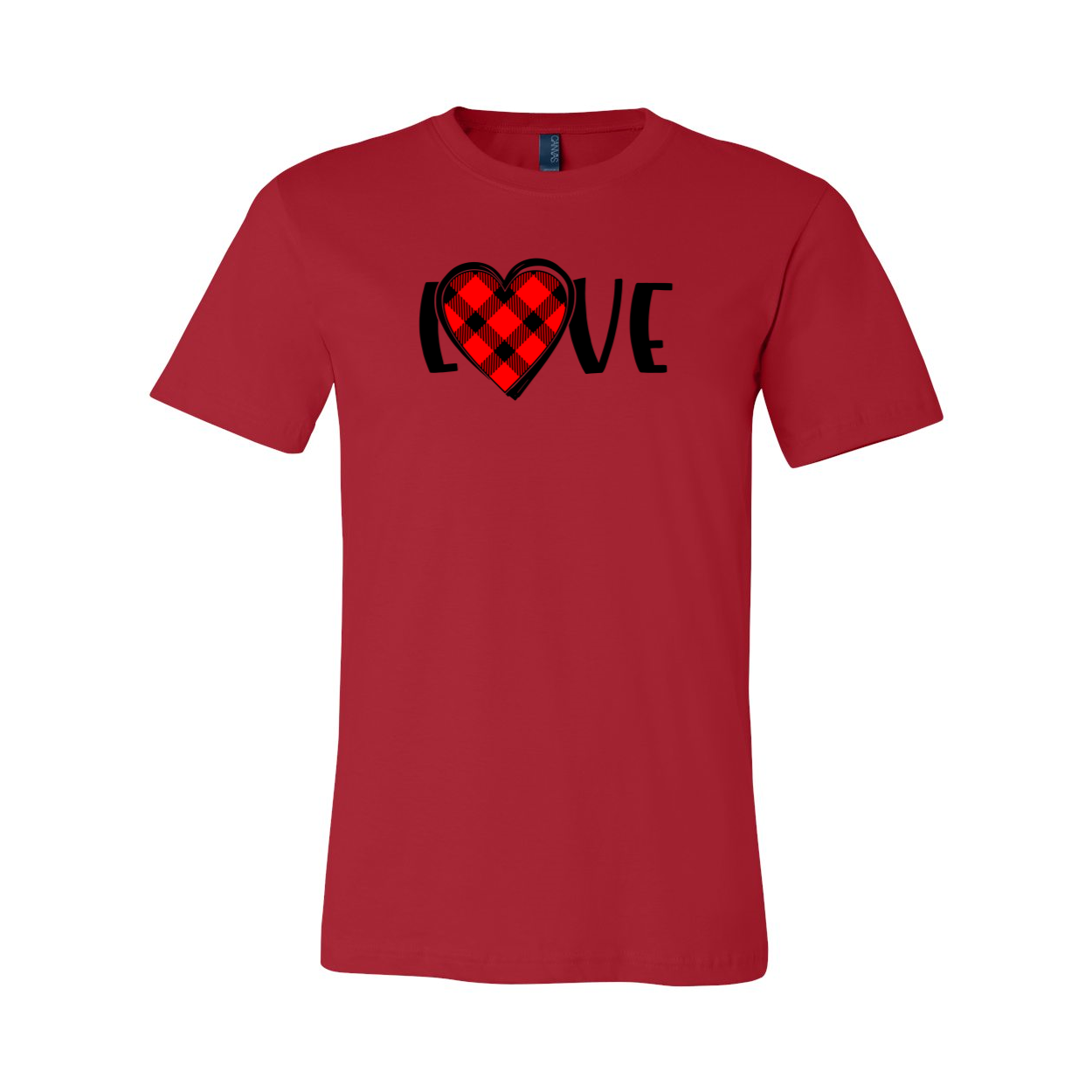 A stylish unisex Love Shirt made from soft ring spun cotton, available in various colors and sizes, featuring a crew neck and short sleeves.