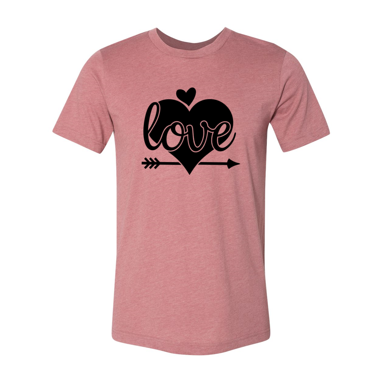 A stylish unisex Love Shirt made from soft ring spun cotton, available in various colors and sizes.