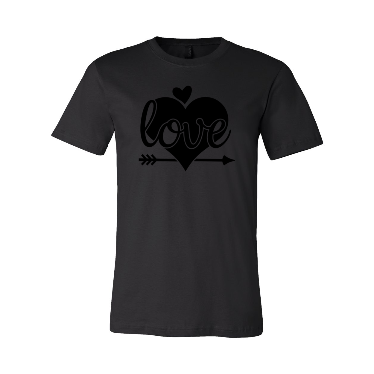 A stylish unisex Love Shirt made from soft ring spun cotton, available in various colors and sizes.