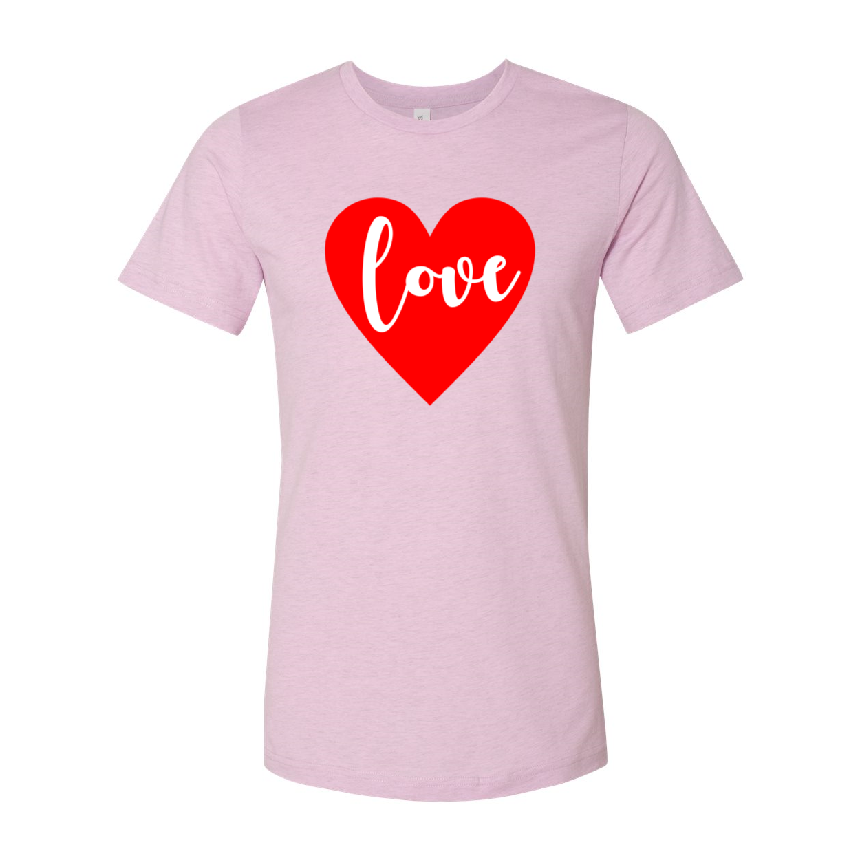 A stylish unisex Love Shirt made from soft ring spun cotton, available in various colors and sizes, featuring a classic crew neck and short sleeves.