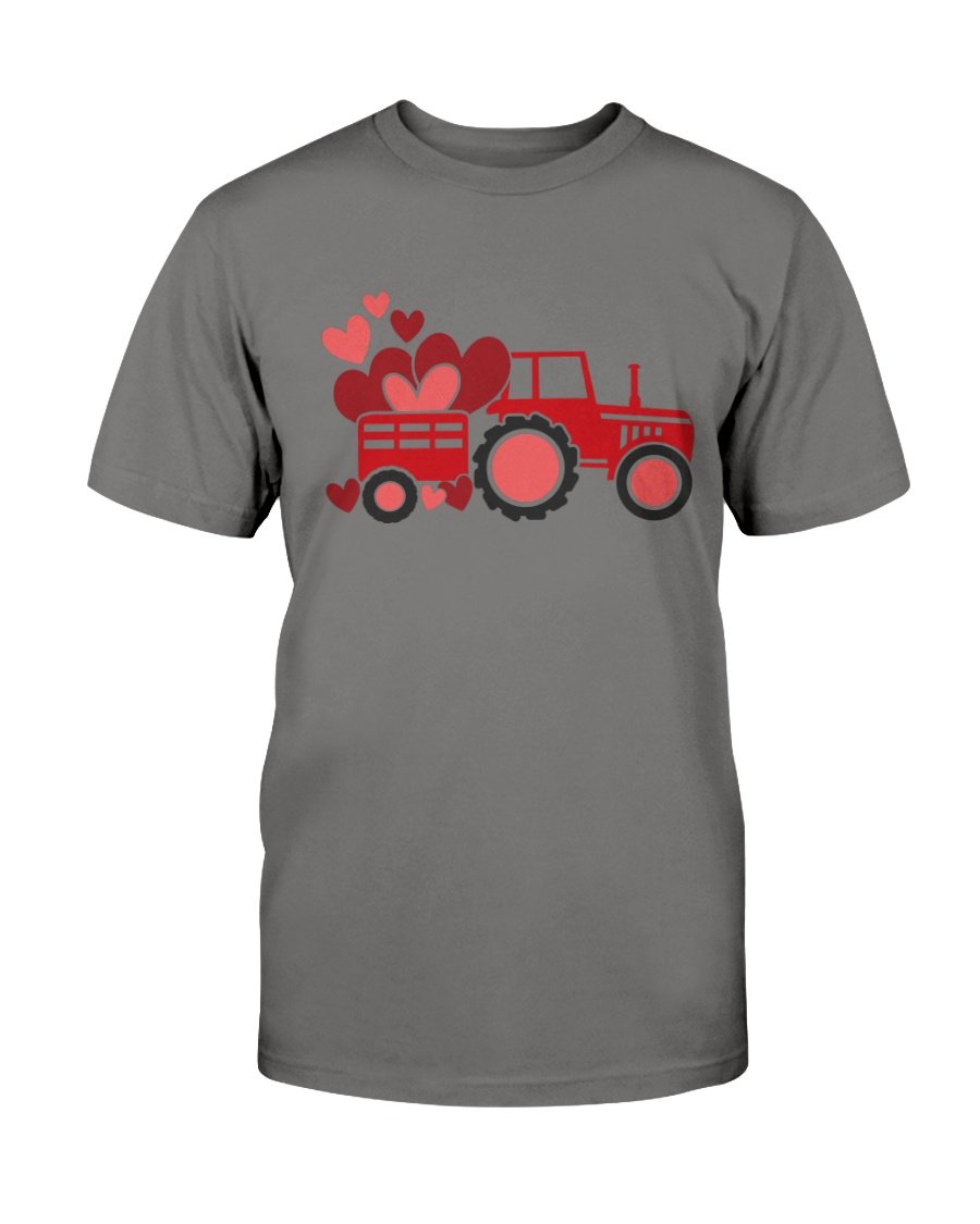 A stylish unisex Love Tractor Shirt made from soft ring spun cotton, available in various colors and sizes.