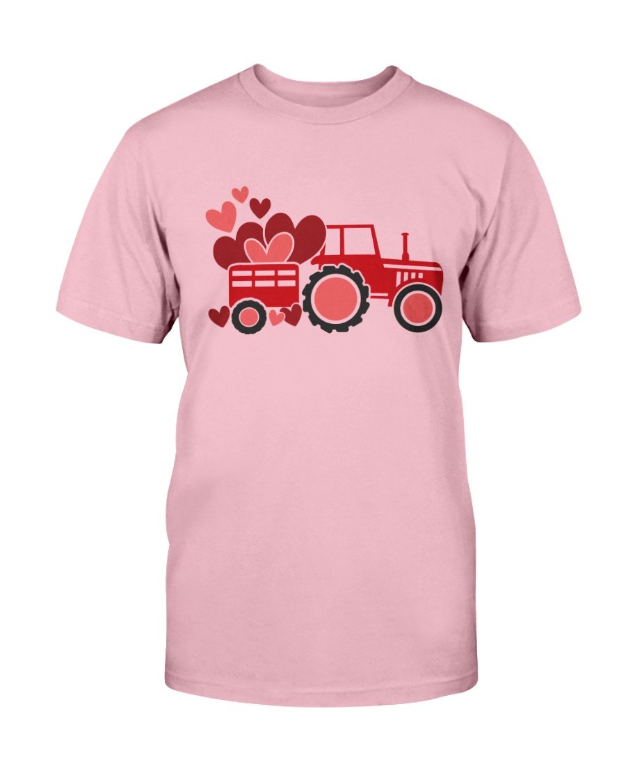 A stylish unisex Love Tractor Shirt made from soft ring spun cotton, available in various colors and sizes.