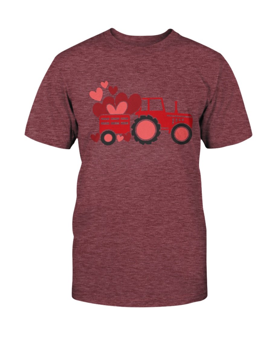 A stylish unisex Love Tractor Shirt made from soft ring spun cotton, available in various colors and sizes.