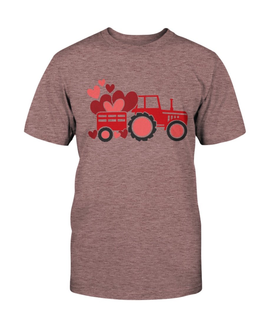 A stylish unisex Love Tractor Shirt made from soft ring spun cotton, available in various colors and sizes.