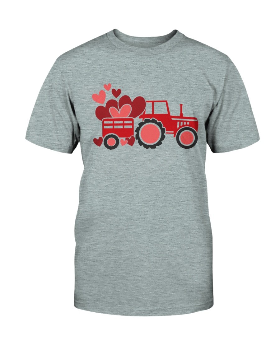 A stylish unisex Love Tractor Shirt made from soft ring spun cotton, available in various colors and sizes.