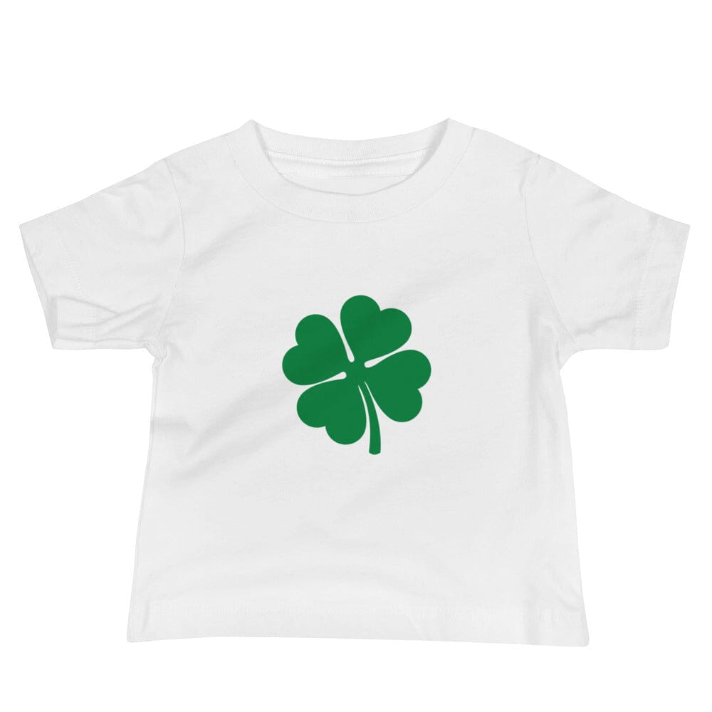 Lucky & Charm Baby Tee in solid color, showcasing its soft fabric and cute design, perfect for babies.