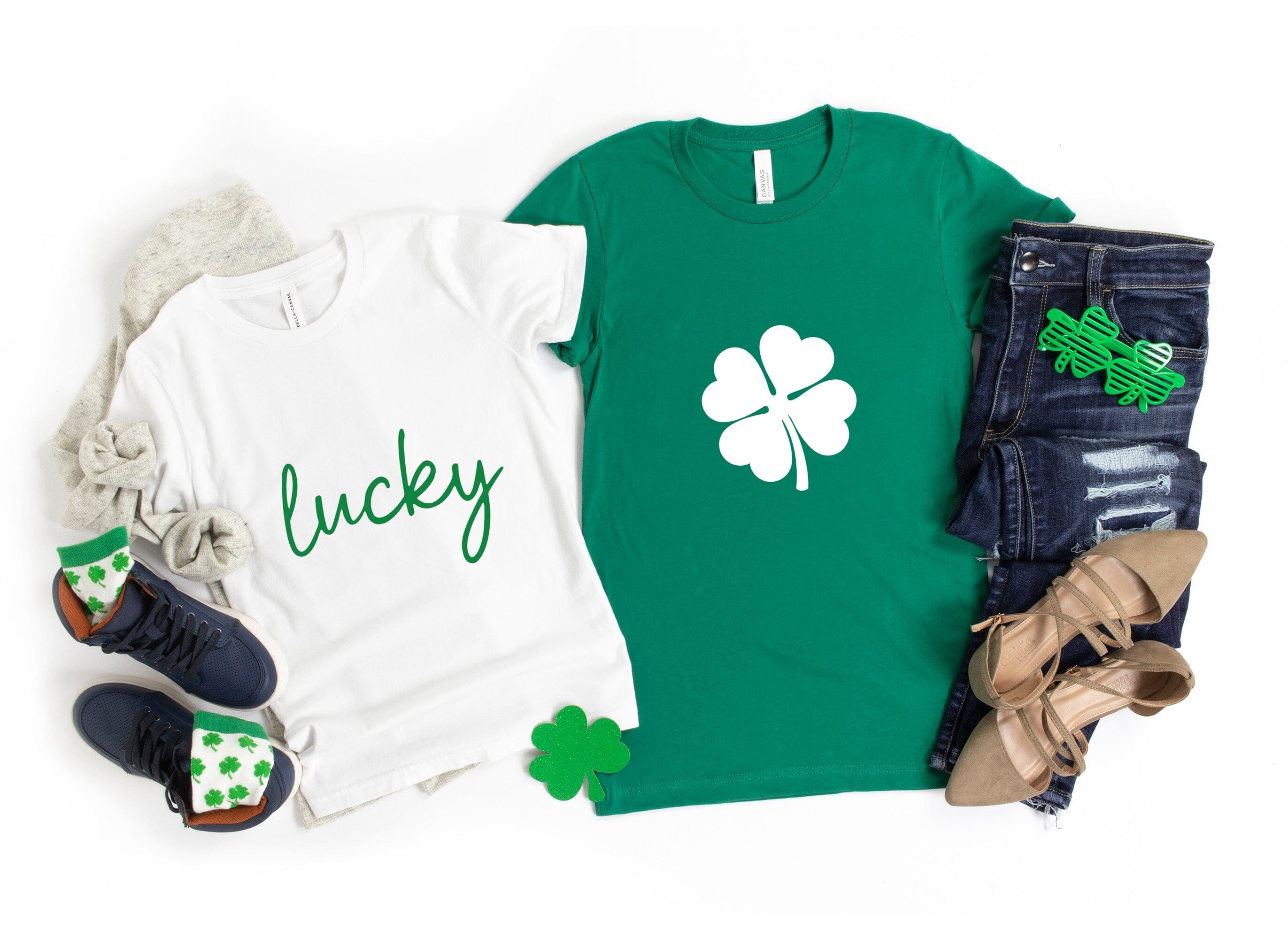 Lucky & Charm Baby Tee in solid color, showcasing its soft fabric and cute design, perfect for babies.