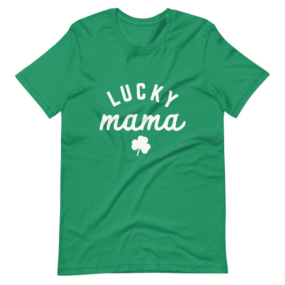 Lucky Mom St. Patty's Tee featuring a festive design, made from soft ringspun cotton, perfect for St. Patrick's Day celebrations.