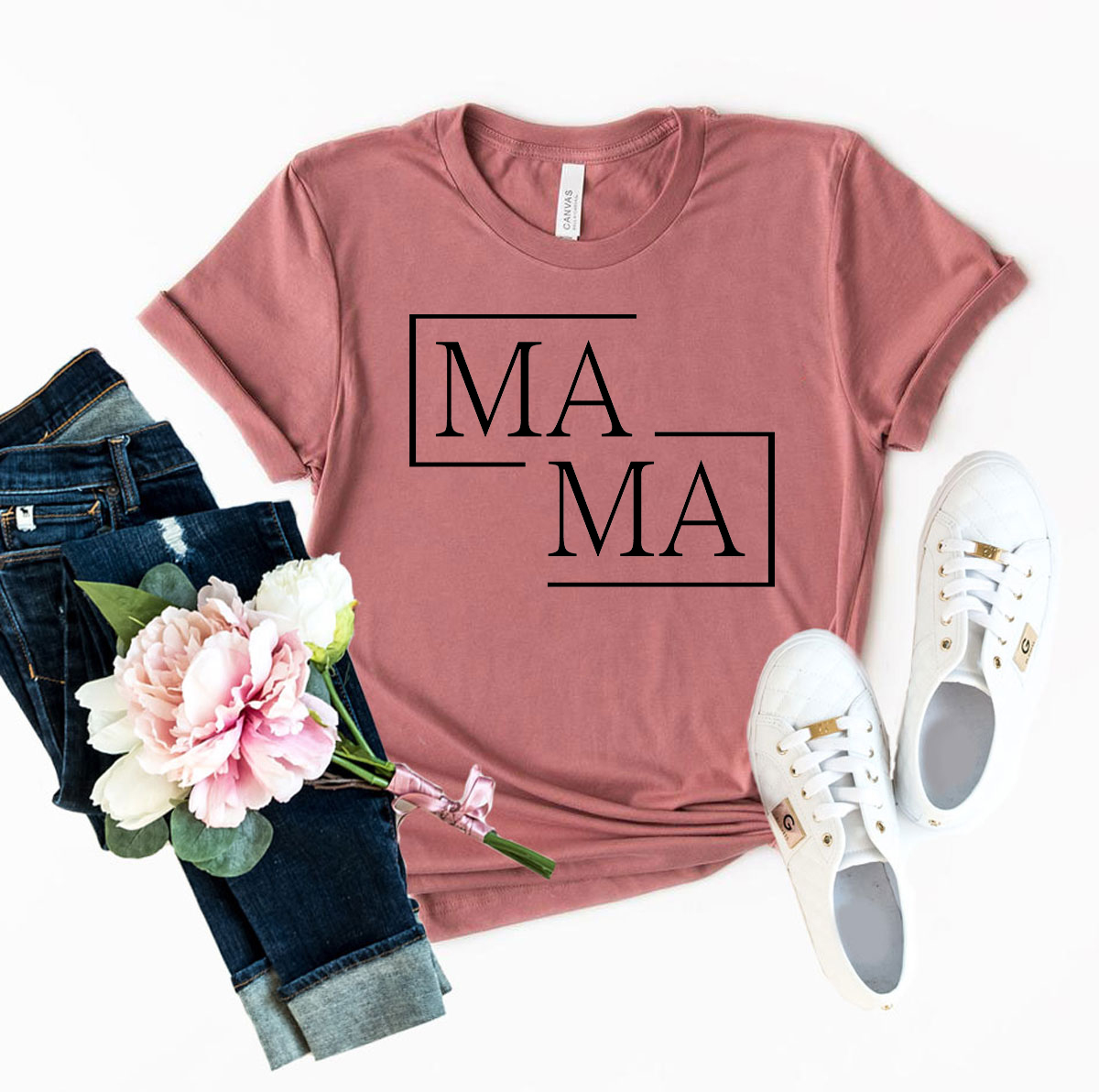 A stylish unisex Mama Shirt made from soft ring spun cotton, available in multiple colors and sizes, featuring a classic crew neck and short sleeves.