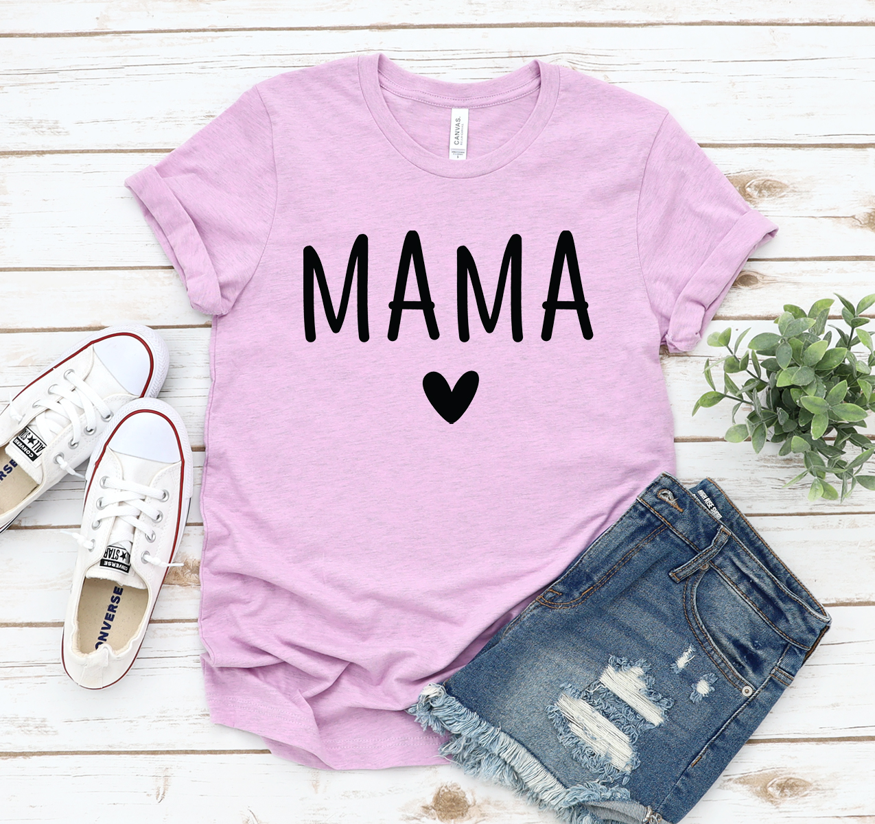 Mama T-shirt in various sizes, showcasing its unisex design and soft fabric.