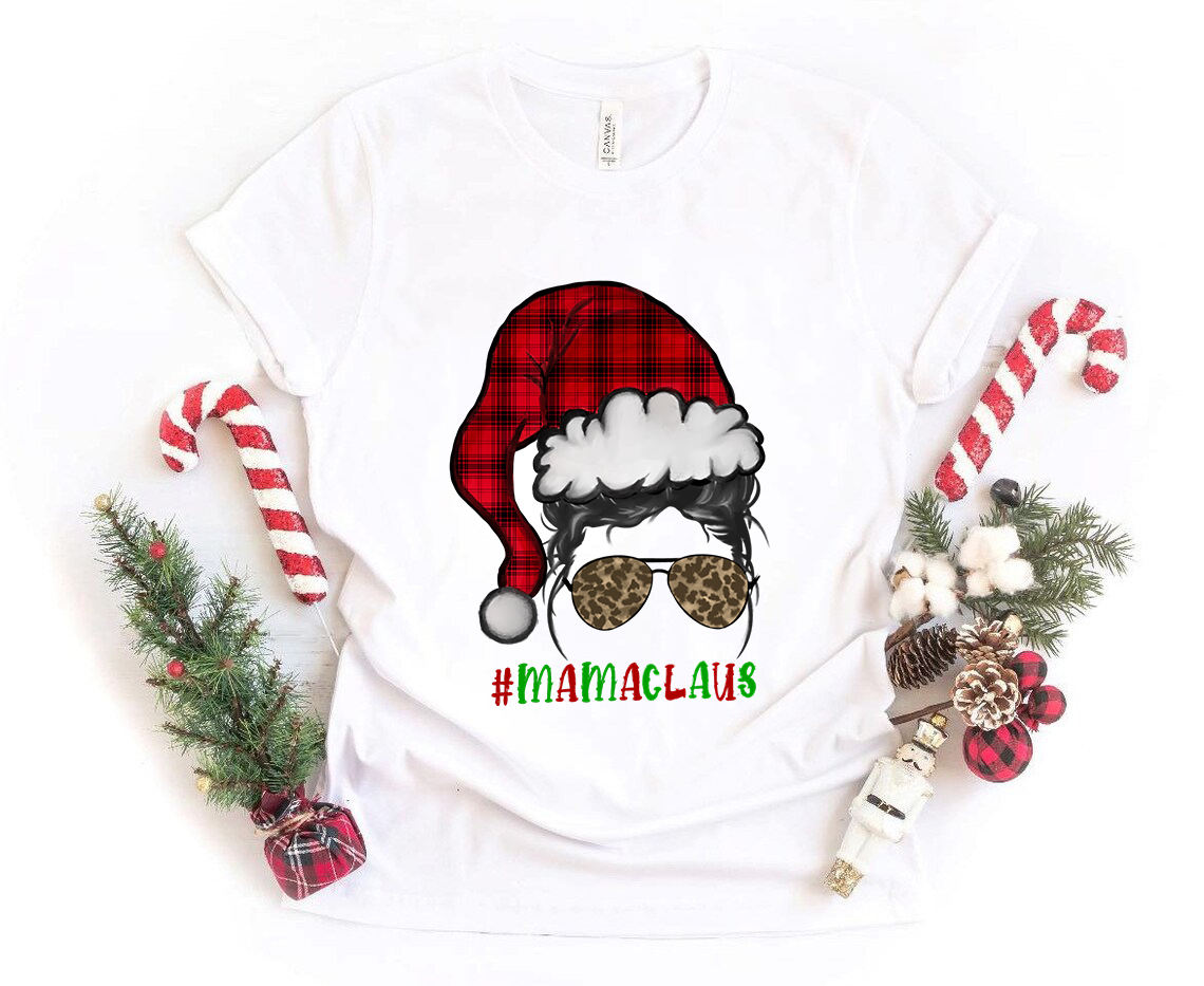 MamaClaus Shirt in various colors, showcasing its unisex design and soft fabric.