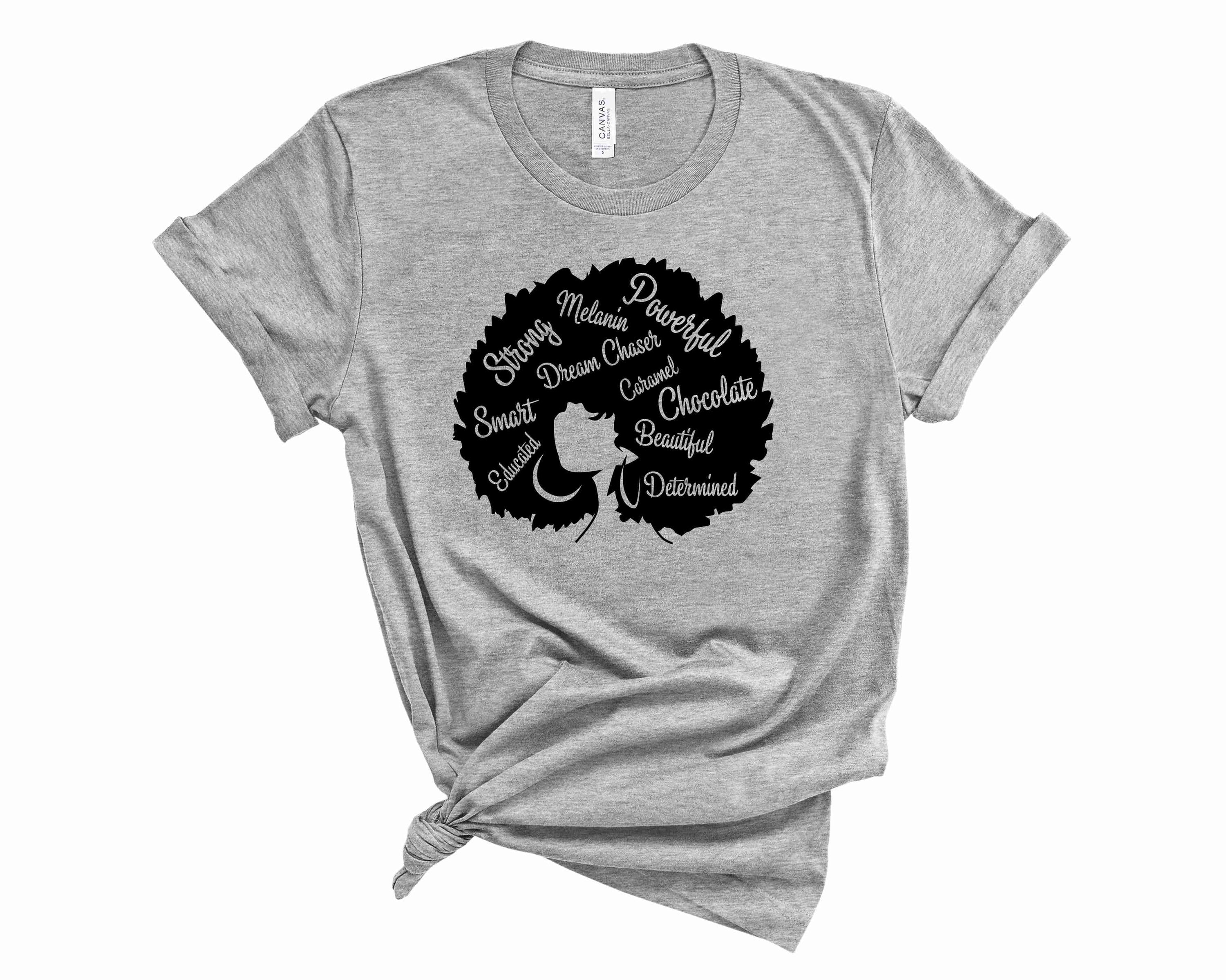 Melanin Silhouette Graphic Tee featuring a stylish design celebrating diversity, made from soft fabric for comfort.