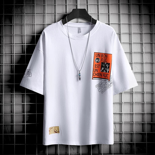 Men's Premium Cotton Printed T-Shirt in white, featuring a stylish print and comfortable fit.