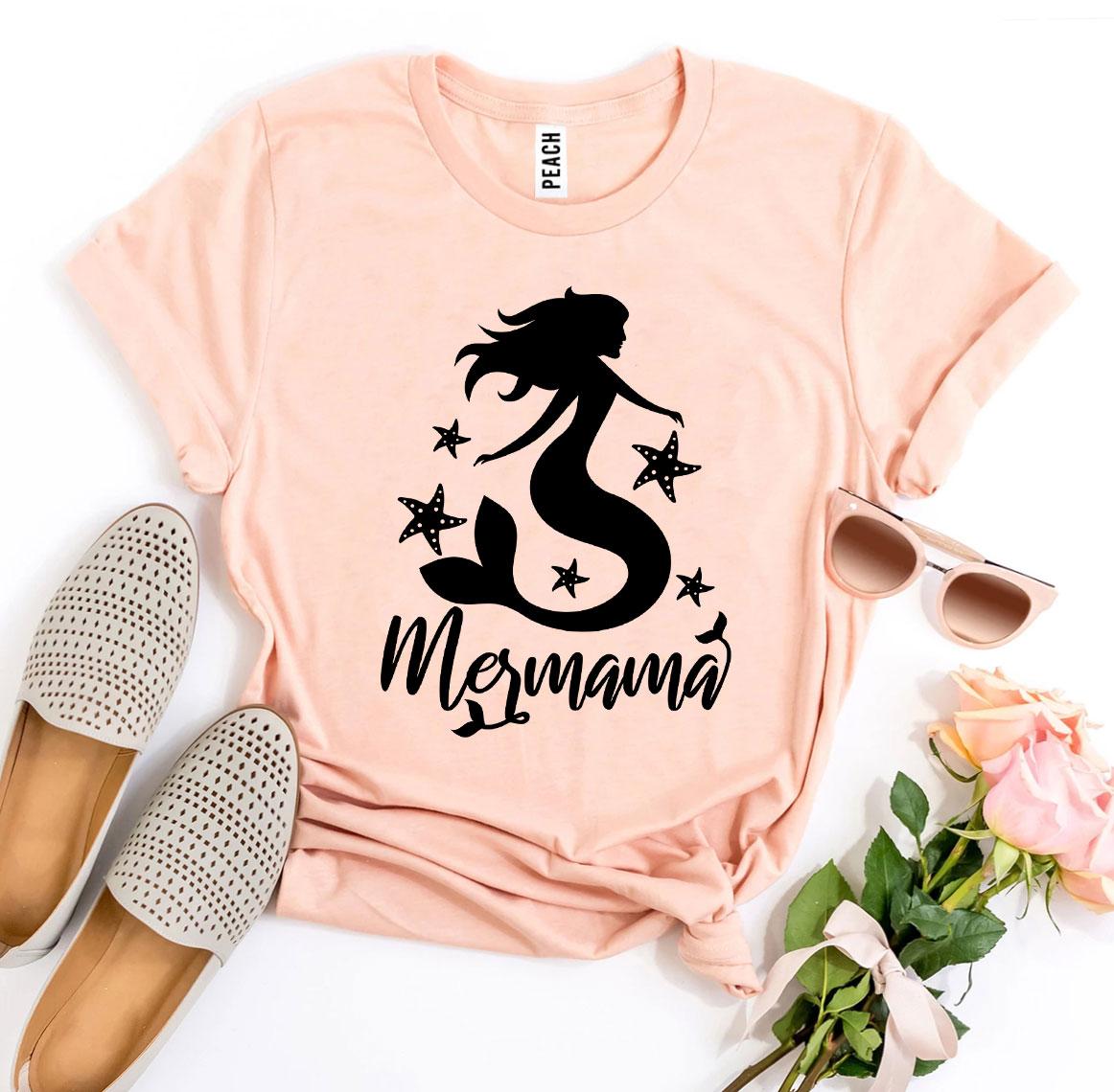 Mermama T-shirt made of premium ring spun cotton with a stylish design and soft textile flex print.