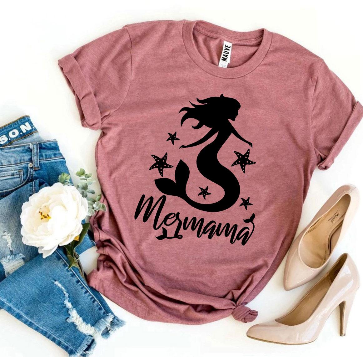 Mermama T-shirt made of premium ring spun cotton with a stylish design and soft textile flex print.