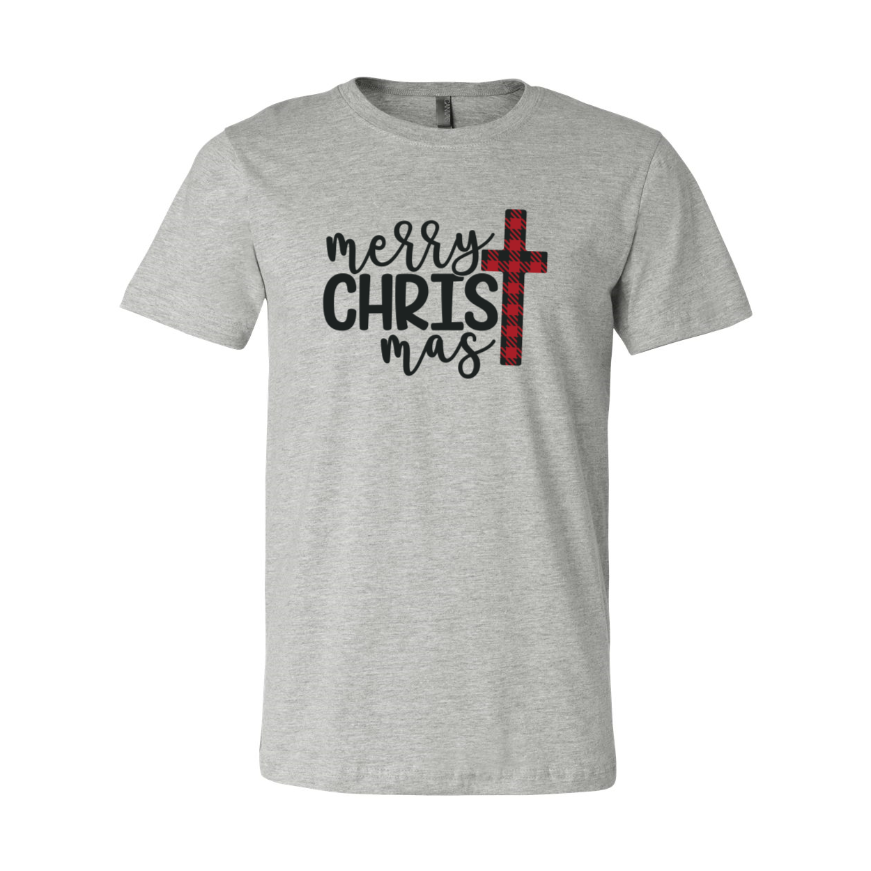 Merry Christmas Cross Shirt in various colors, showcasing its soft fabric and unisex design.