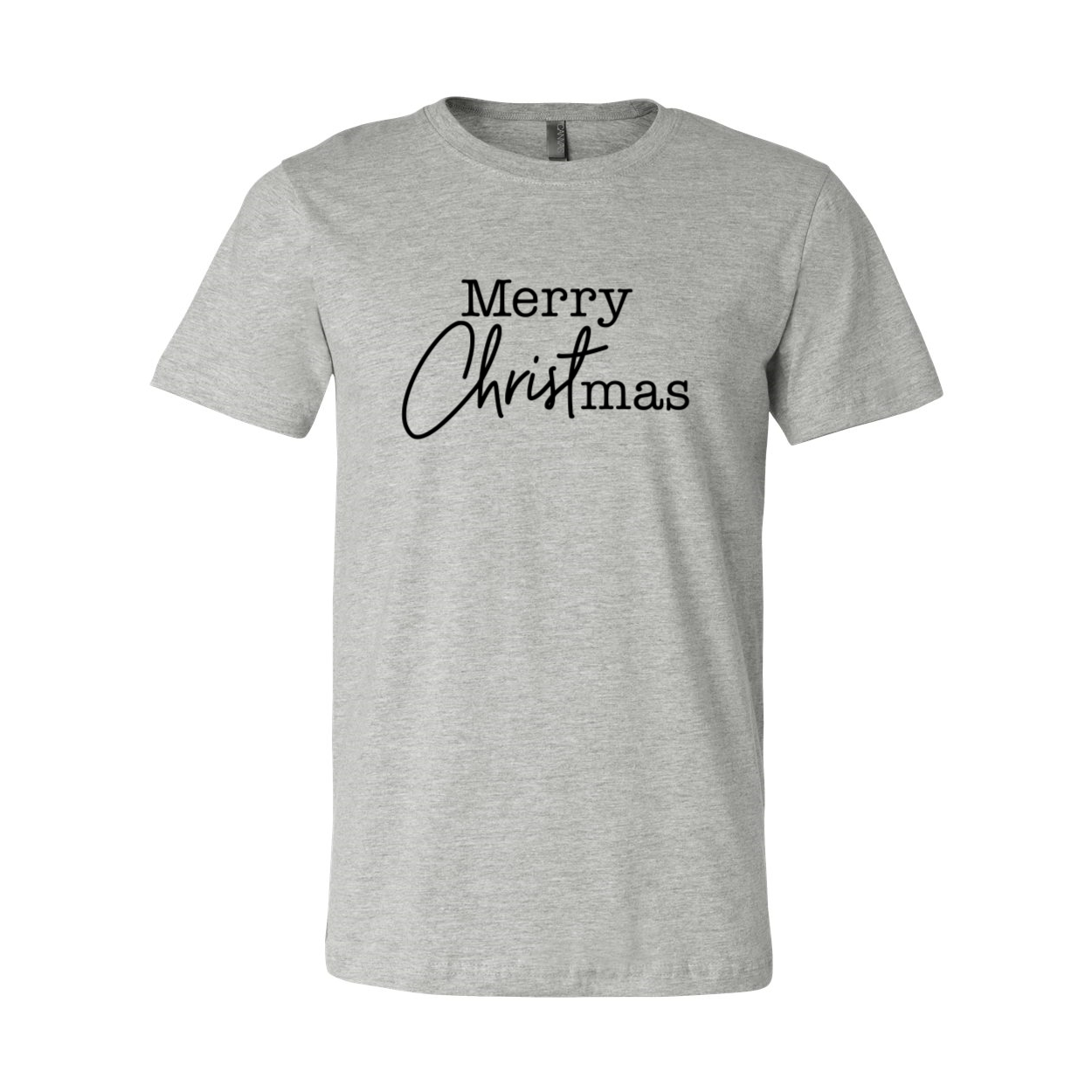 A Merry Christmas Shirt featuring a festive design, crafted from soft ring spun cotton, available in multiple colors and sizes.