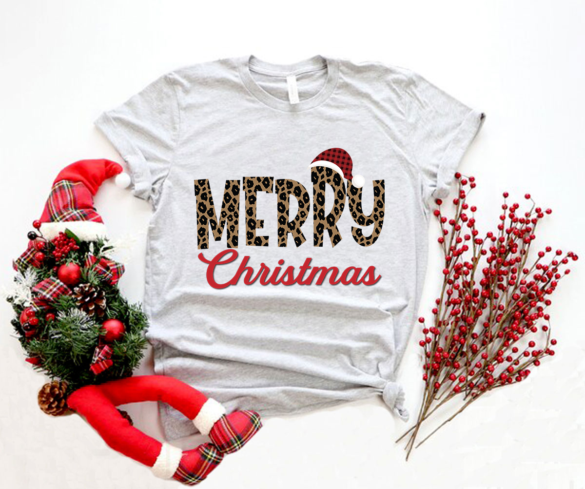 A Merry Christmas Shirt in vibrant colors, showcasing a festive design perfect for holiday celebrations.