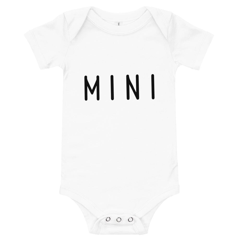 A cute Mini Baby Onesie in various colors, showcasing its soft fabric and innovative design, perfect for babies aged 3-24 months.