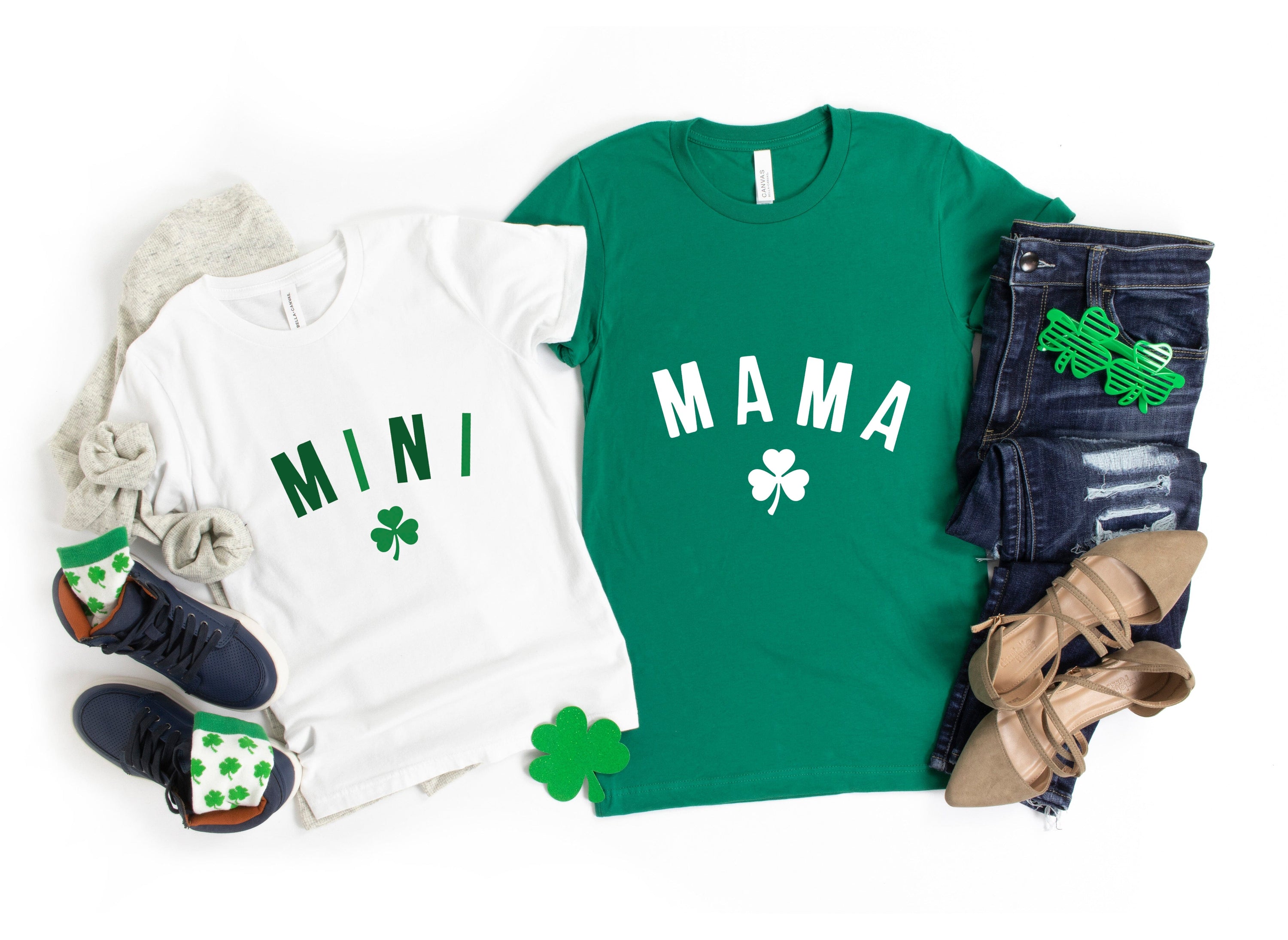 A cute Mini St. Paddy's Onesie featuring a festive design, perfect for babies celebrating St. Patrick's Day.