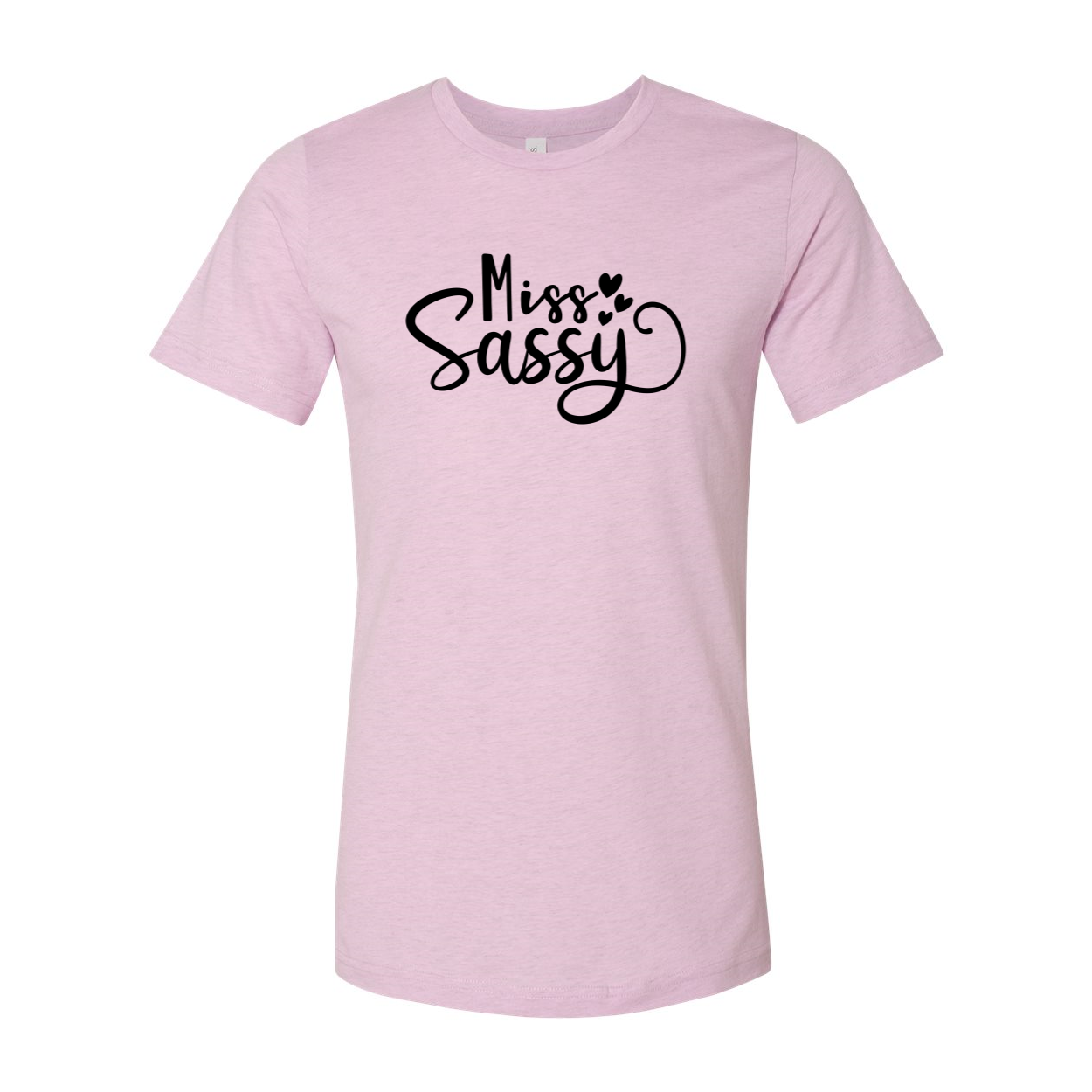 A stylish unisex Miss Sassy Shirt in various colors, showcasing its comfortable fit and high-quality print.