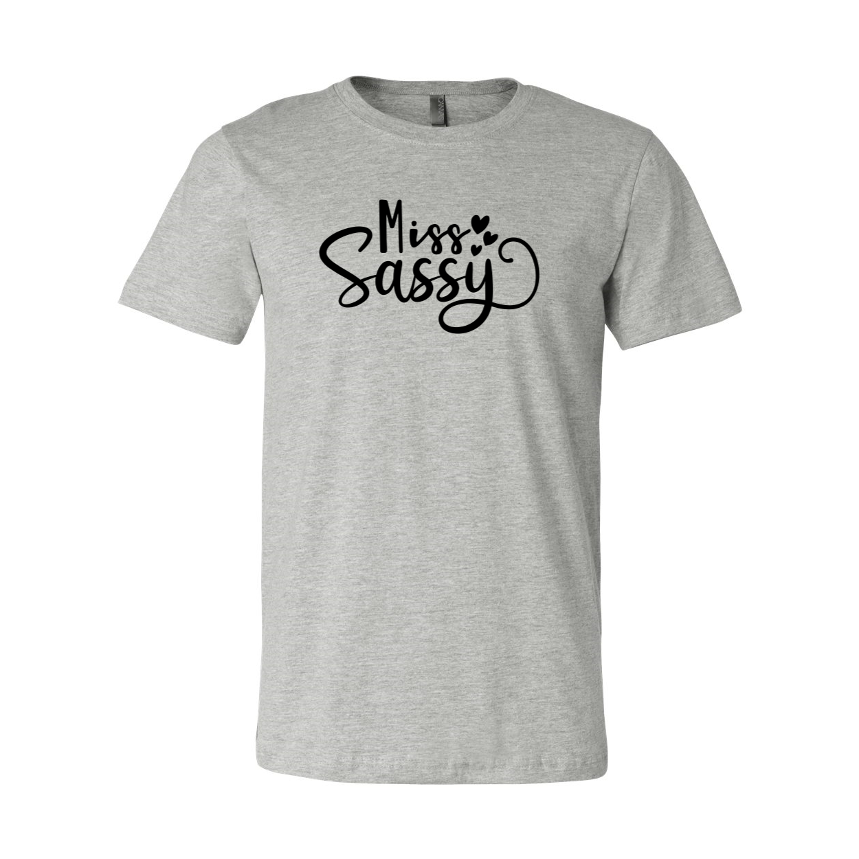 A stylish unisex Miss Sassy Shirt in various colors, showcasing its comfortable fit and high-quality print.