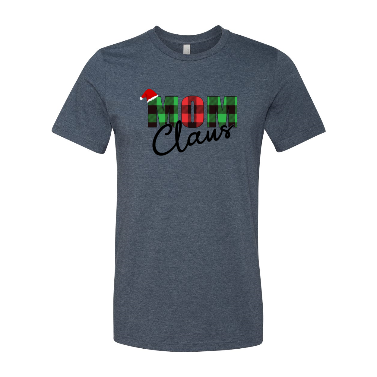 Mom Claus Shirt in various colors, showcasing its soft fabric and festive design.