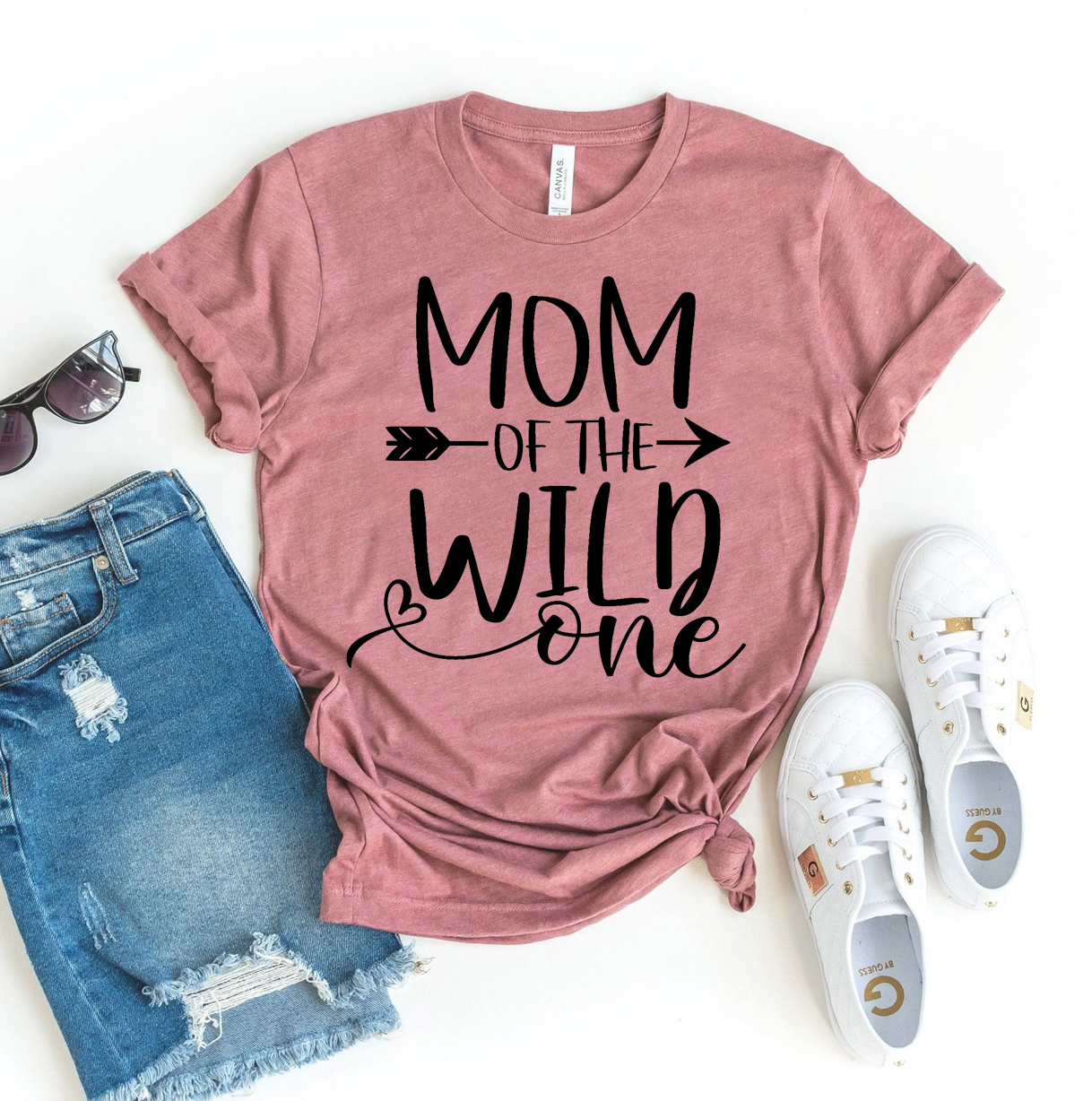 Mom Of The Wild One T-shirt made from premium ring spun cotton, featuring a soft textile flex print design, available in various sizes.