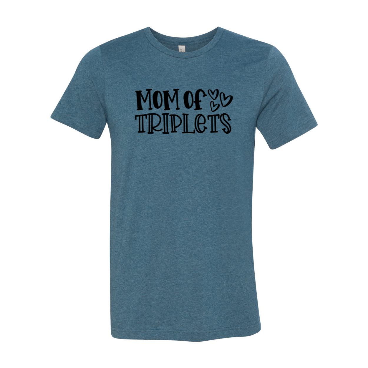 Mom Of Triplets Shirt in various colors, showcasing its soft fabric and stylish design.