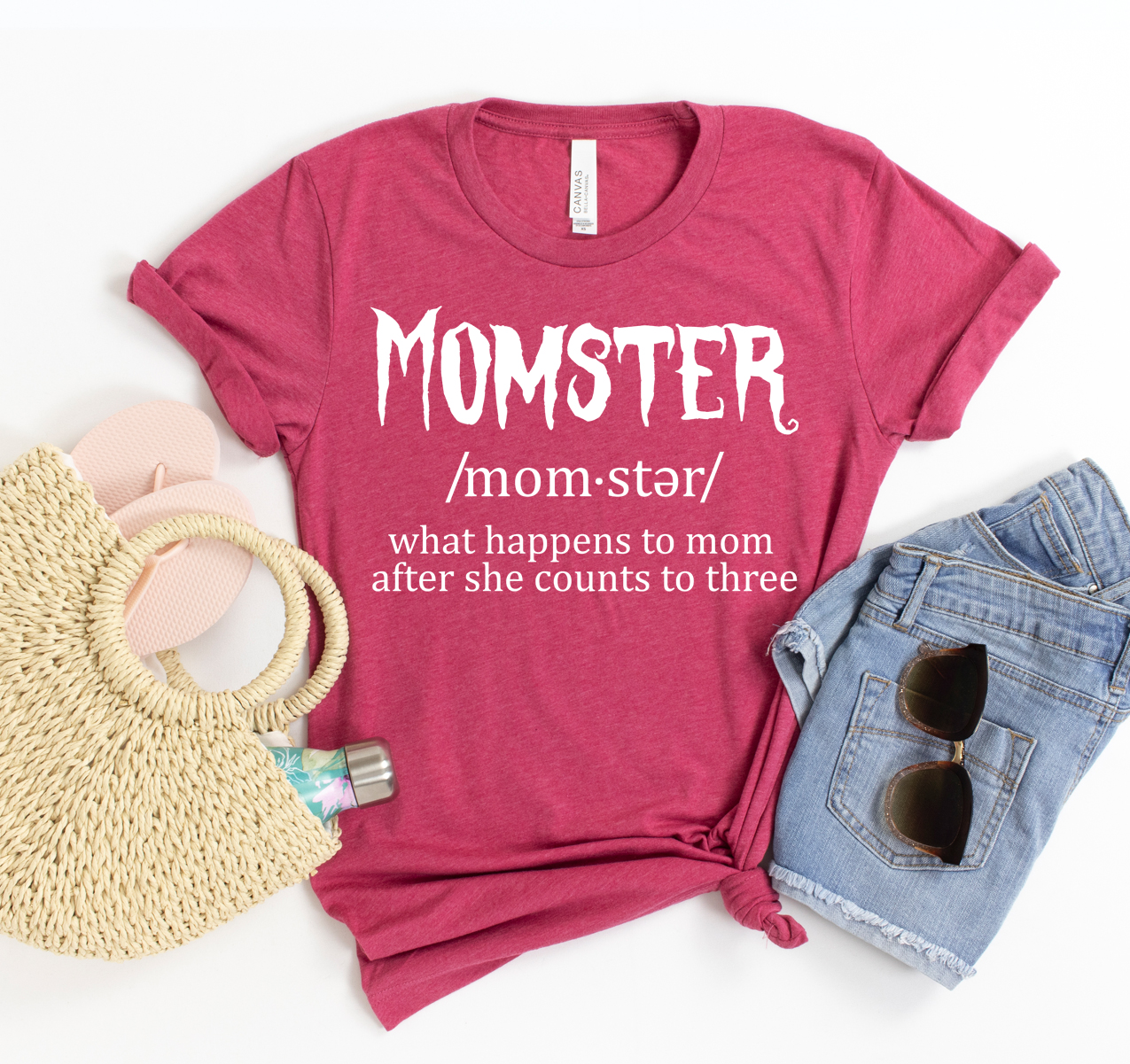 Momster Definition T-shirt in various sizes, showcasing its soft fabric and unisex design.