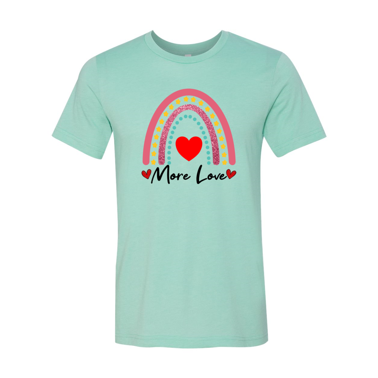 A unisex More Love Shirt in various colors, showcasing its soft fabric and comfortable fit.